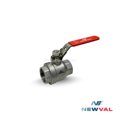 NEWVAL SS316 2PC BODY BALL VALVE, BSPT THREADED END