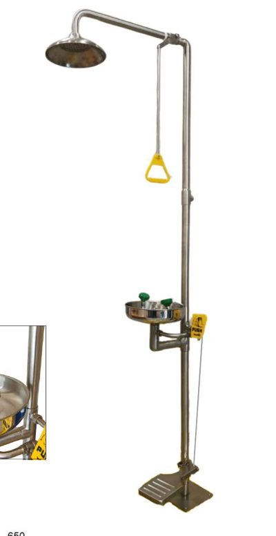 Value-Tech VAL-SE-S316 Floor Mounted SS316 Stainless Steel Emergency Eyewash & Shower