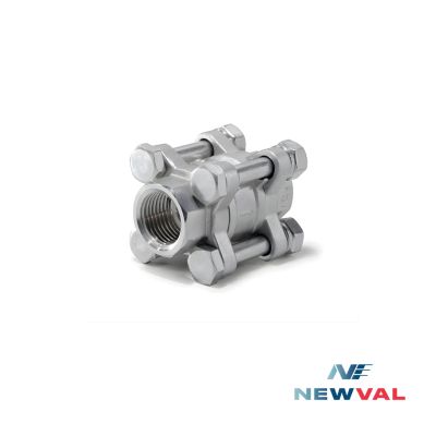 NEWVAL CV302A SS316 3PC DISCO CHECK VALVE 1000WOG, THREADED END, PN40