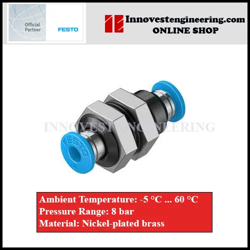 Festo NPQE Push In Bulkhead Connector