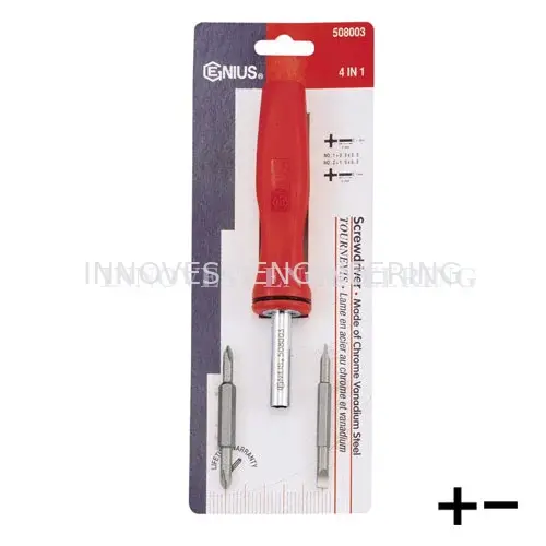 Genius 3 Piece 4 in 1 Slotted & Philips Screwdriver