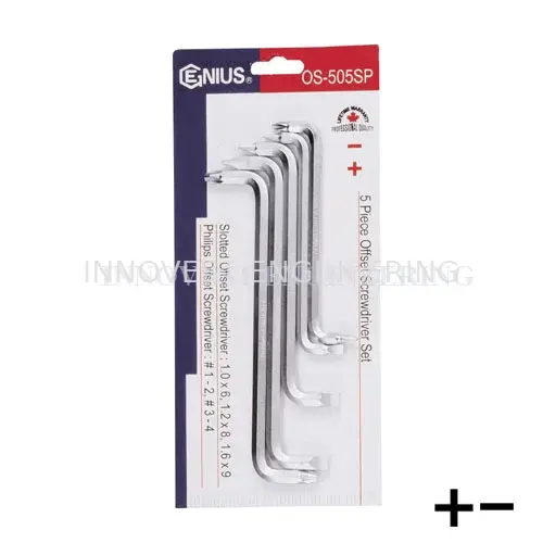 Genius 5 Piece Slotted & Philip Offset Screwdriver Set