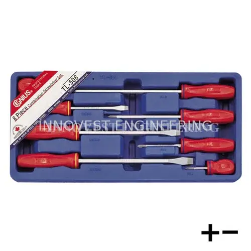 Genius 8 Piece Slotted & Philips Screwdriver Set