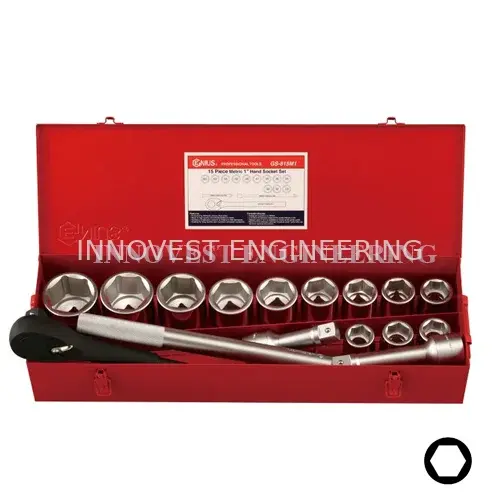 Genius 15 Piece 1″ Drive Hand Socket Set – Metric