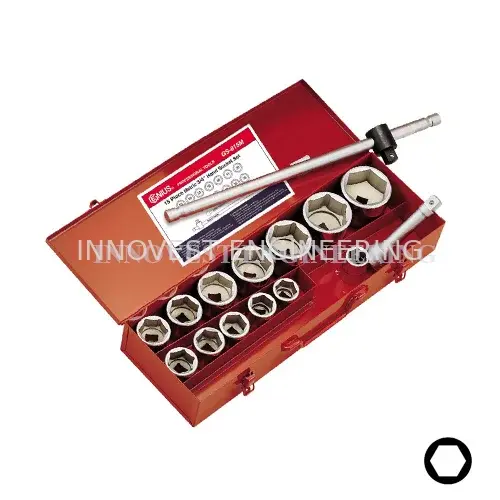 Genius 15 Piece 3/4″ Drive Hand Socket Set – Metric