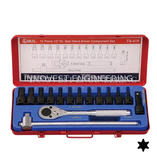 Genius 15 Pieces 1/2″ Star Head Driver Component Set