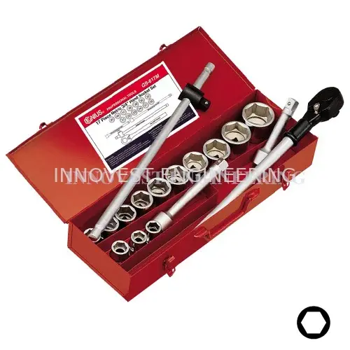 Genius 17 Piece 3/4″ Drive Hand Socket Set – Metric