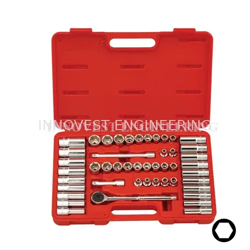 Genius GS-347MS 47 Piece 3/8″ Drive Hand Socket Set – Metric & Inches