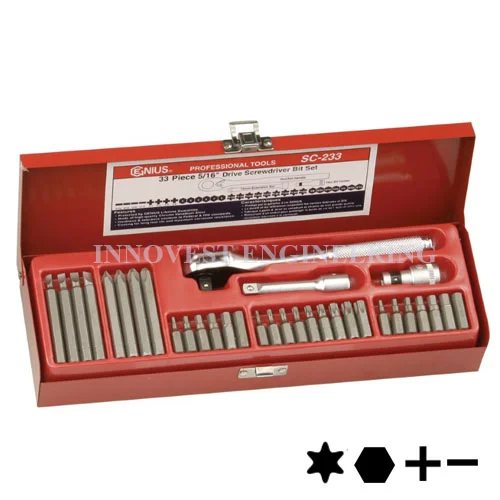 Genius 33 Piece 5/16″ Hex Shank Screwdriver Bit Set