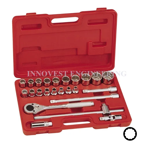 Genius 24 Piece 1/2″ Drive Hand Socket Set – Inches