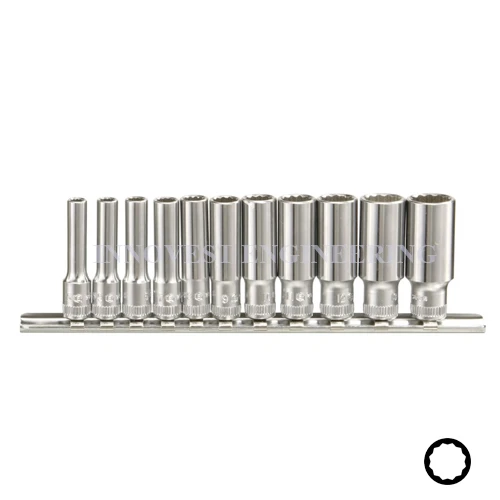 Genius 11 Pc 1/4″ Drive Deep Hand Socket Set – Metric