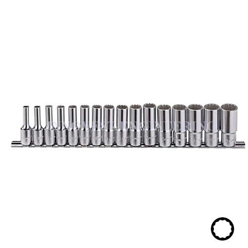 Genius 16 Piece 3/8″ Drive Deep Hand Socket Set – Metric