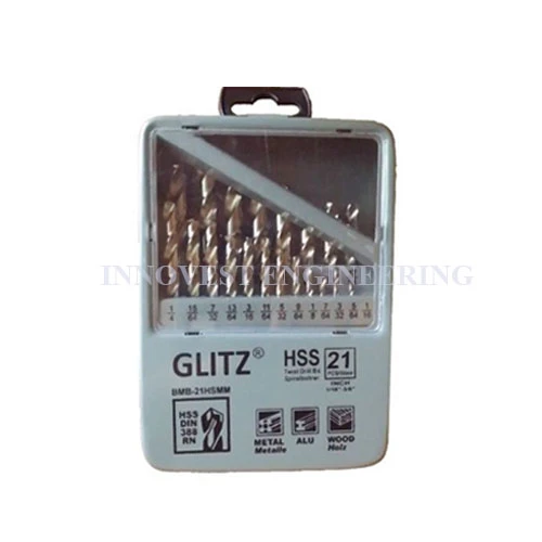 Glitz GL-HSS 21 INC HSS M2 Drill Bits Set - 21pcs (inches)