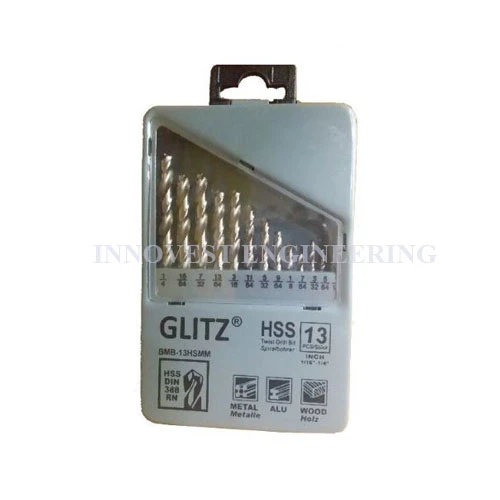 Glitz GL-HSS13 INC HSS M2 Drill Bits Set - 13pcs (inches)