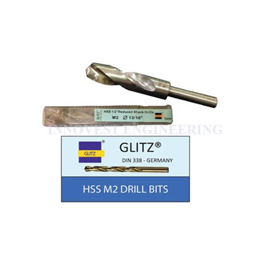 Glitz HSS M2 Reduced 1/2" Shank Drill Bits - Inches