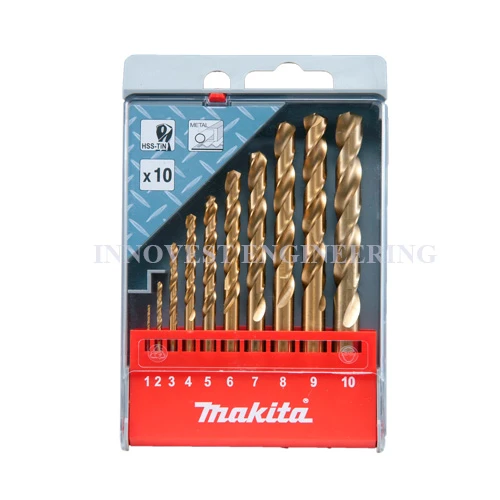 Makita 10pcs HSS-TiN Metal Drill Bit Assortment
