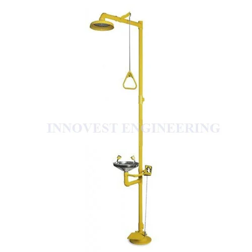 ABS Plastic Emergency Shower & Stainless Steel Eyewash with Foot Pedal