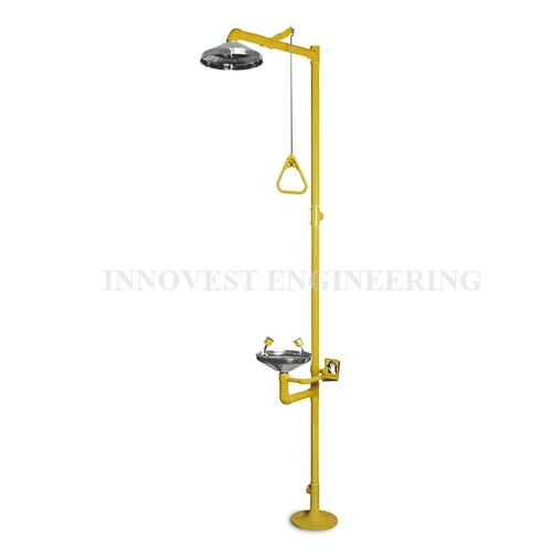 Stainless Steel Emergency Shower & Eyewash without Foot Pedal