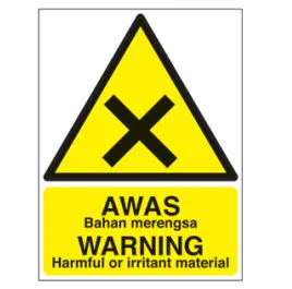 Warning Signs – WARNING Harmful of Irritant Material