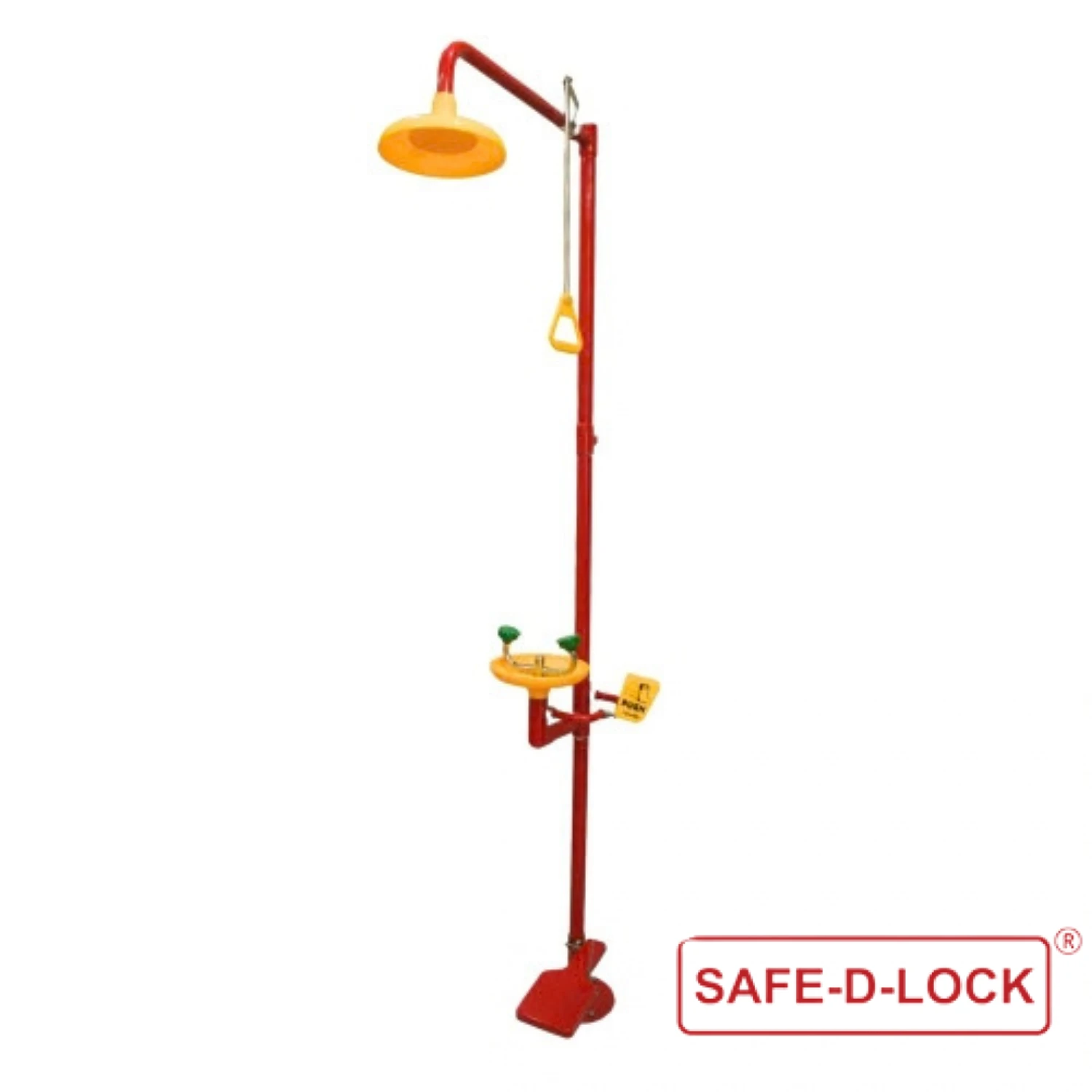Safe-D-Lock VAL-SE-S201-V2-SS Floor Mounted Stainless Steel Combination Eyewash & Shower