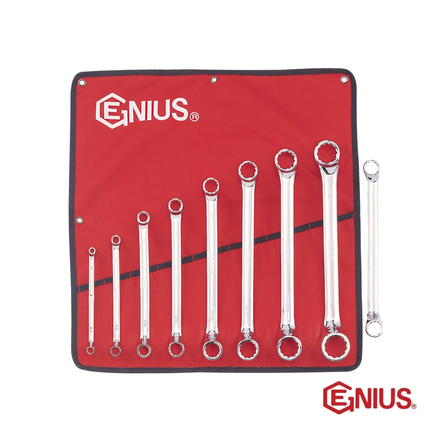 Genius 8pc SAE Double Ended Offset Ring Wrench Set