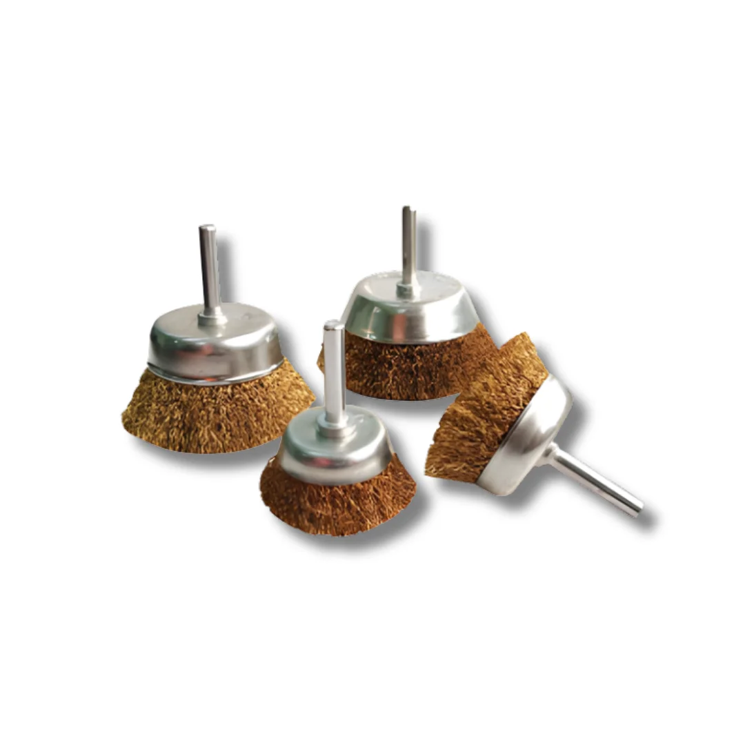 Glitz Brass Coated Cup Brush With Shank 6mm 0.3 Wire
