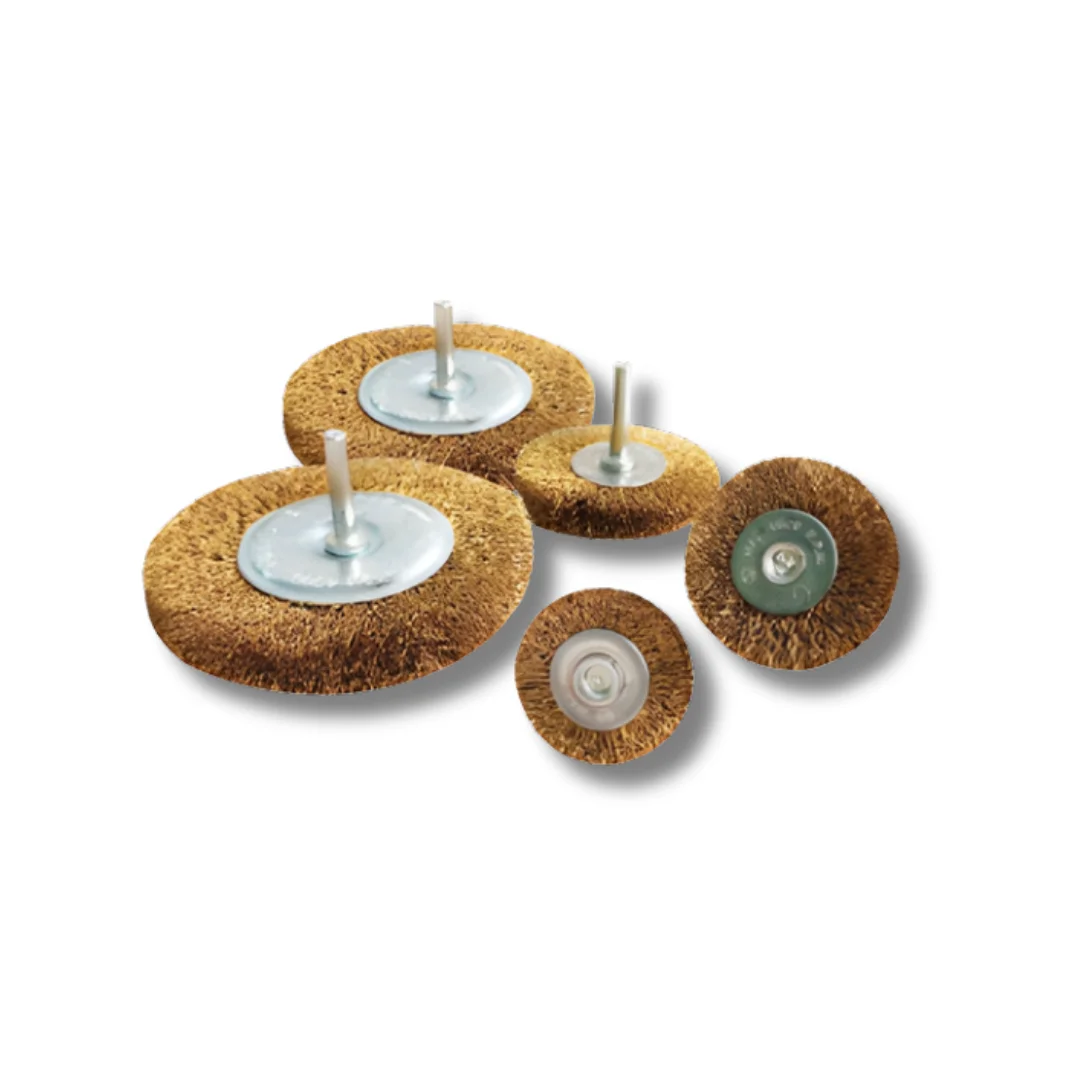 Glitz Brass Coated Wheel Brush With Shank 6mm 0.3 Wire