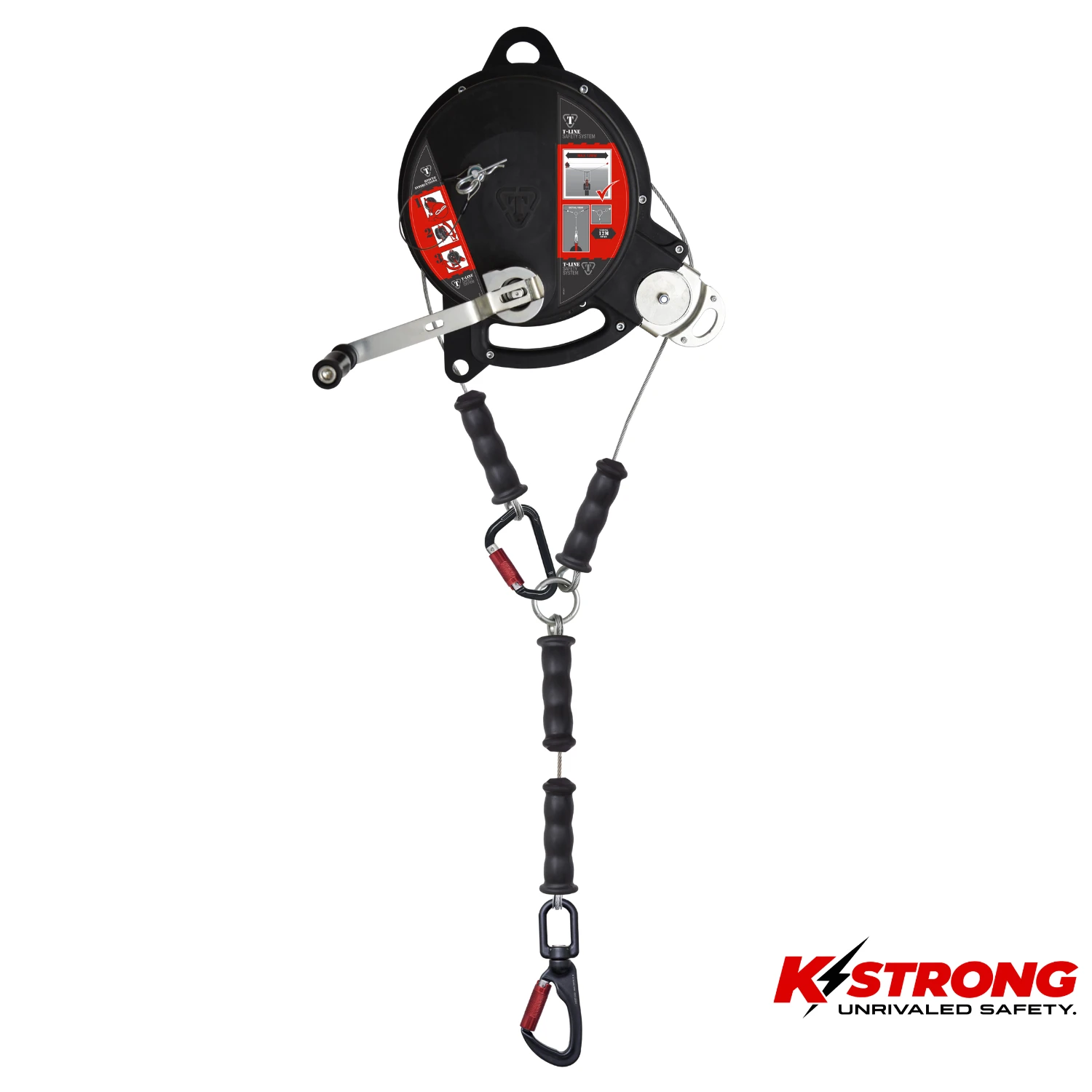 K STRONG T-Line 12M with Rescue Winch c/w Stainless Steel Cable