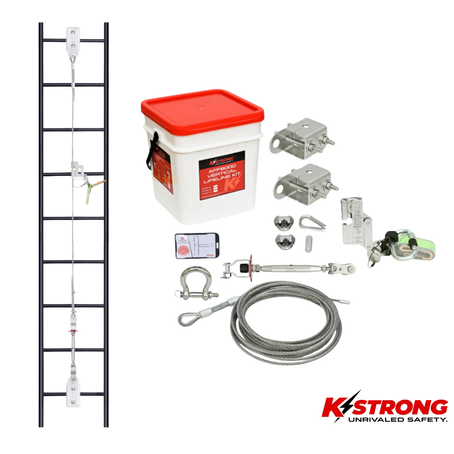 K STRONG Vertical Ladder Lifeline Kit 10M