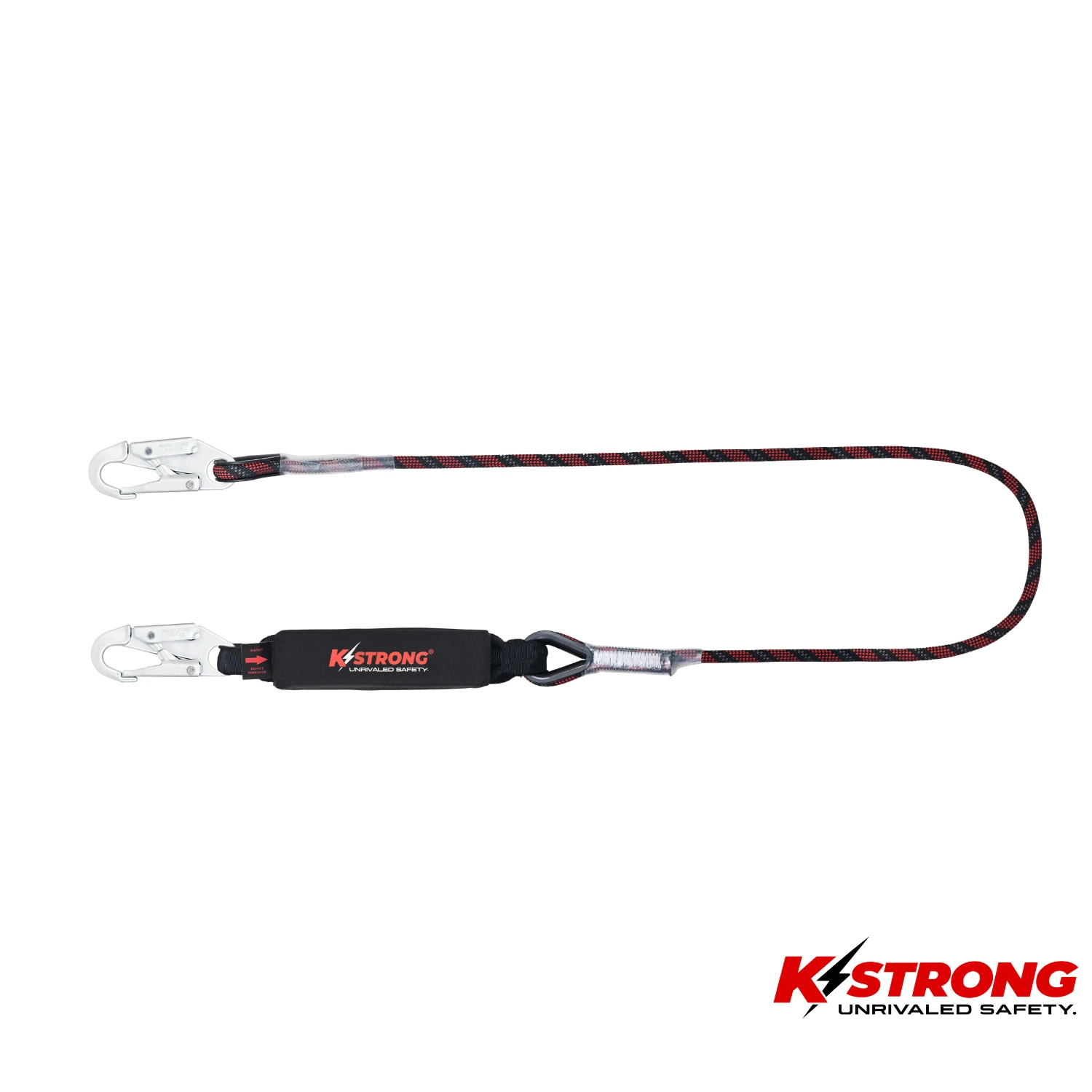K STRONG Elite Sharp Edge Kernmantle Rope Energy Absorbing Lanyard c/w Steel Snap Hooks