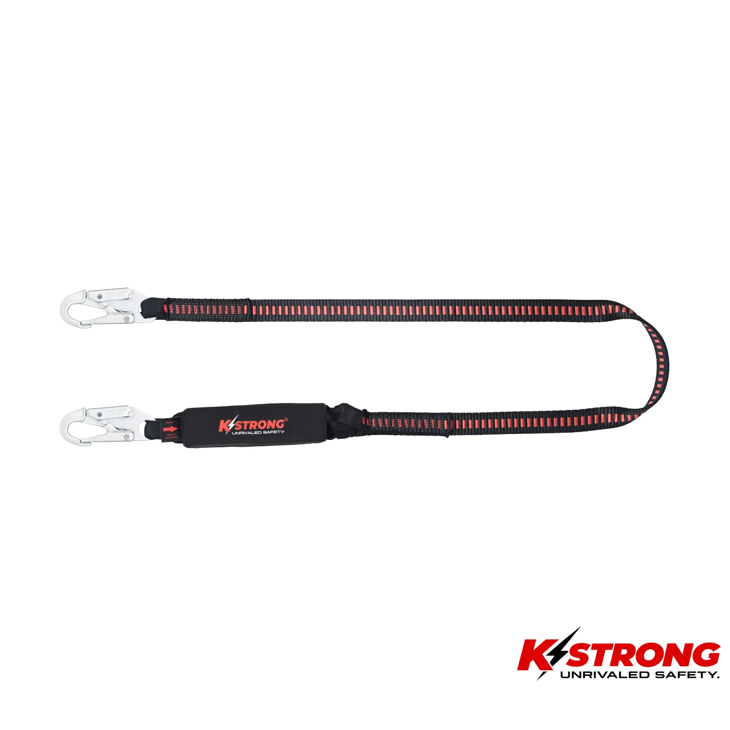 K STRONG Elite Shock Absorbing Lanyard Webbing with Steel Snap Hooks