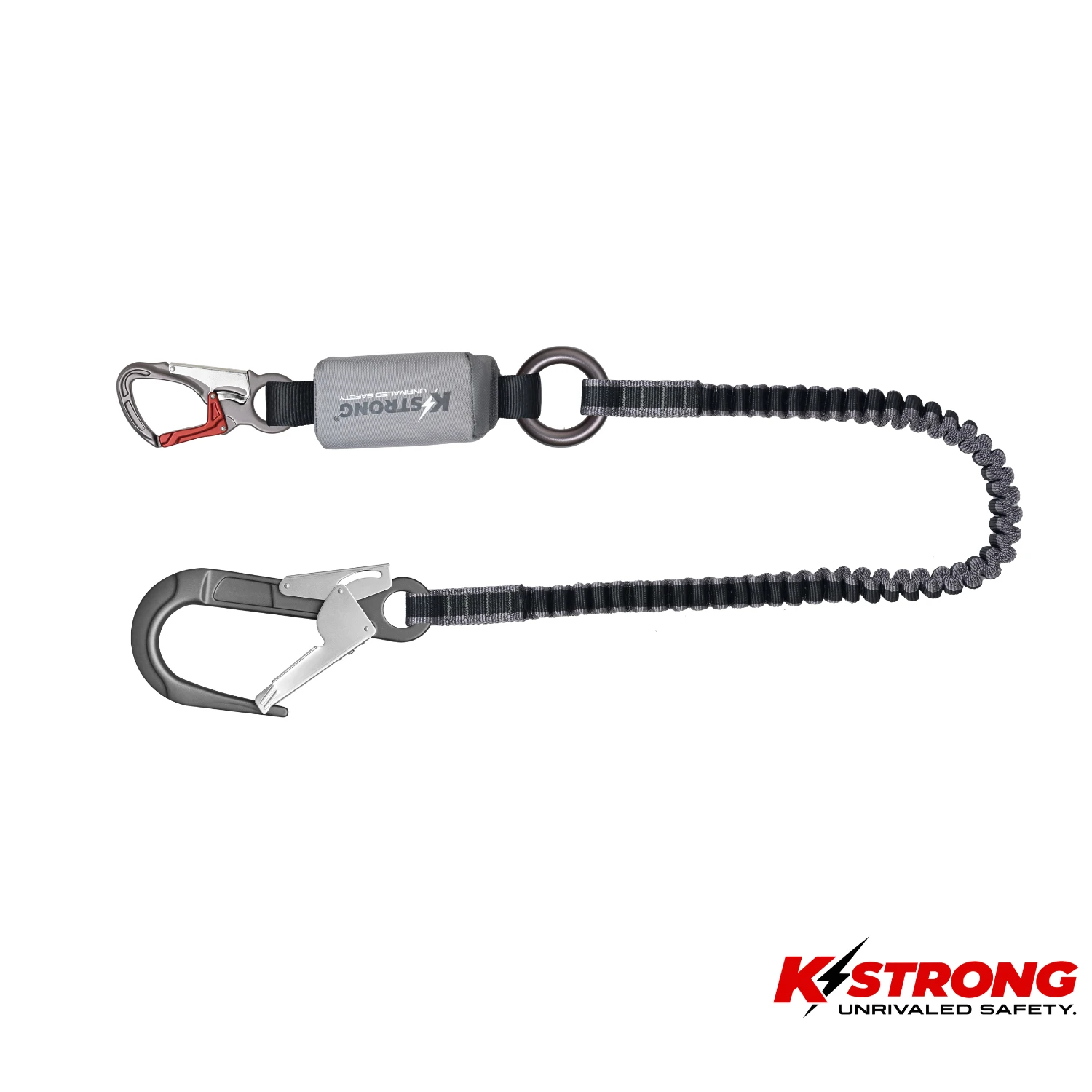 K STRONG Epic Shock Absorbing Elasticated Lanyard with Aluminum Snap Hook & Scaffold Hook