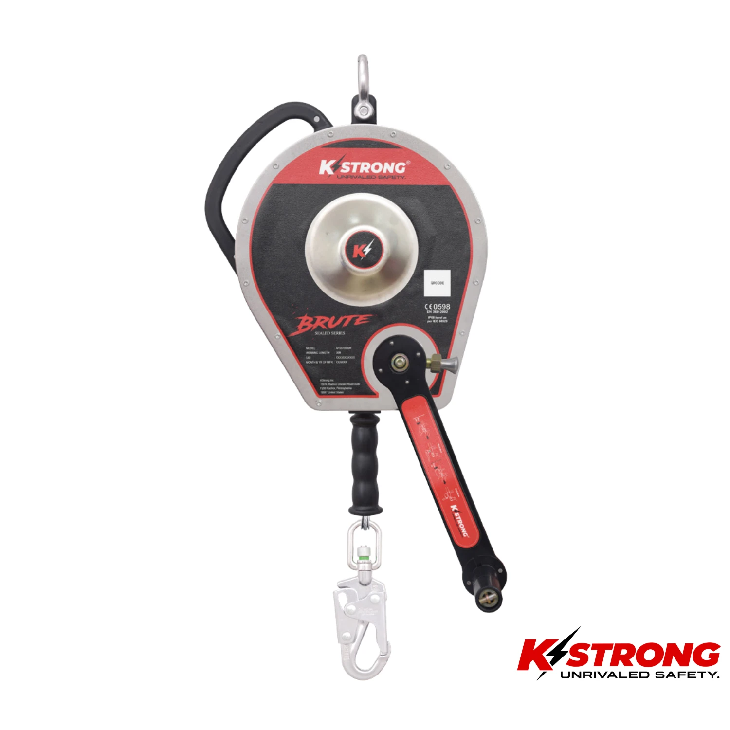 K STRONG Brute Sealed 3 Way Retrieval 30 Meter with Steel Snap Hook