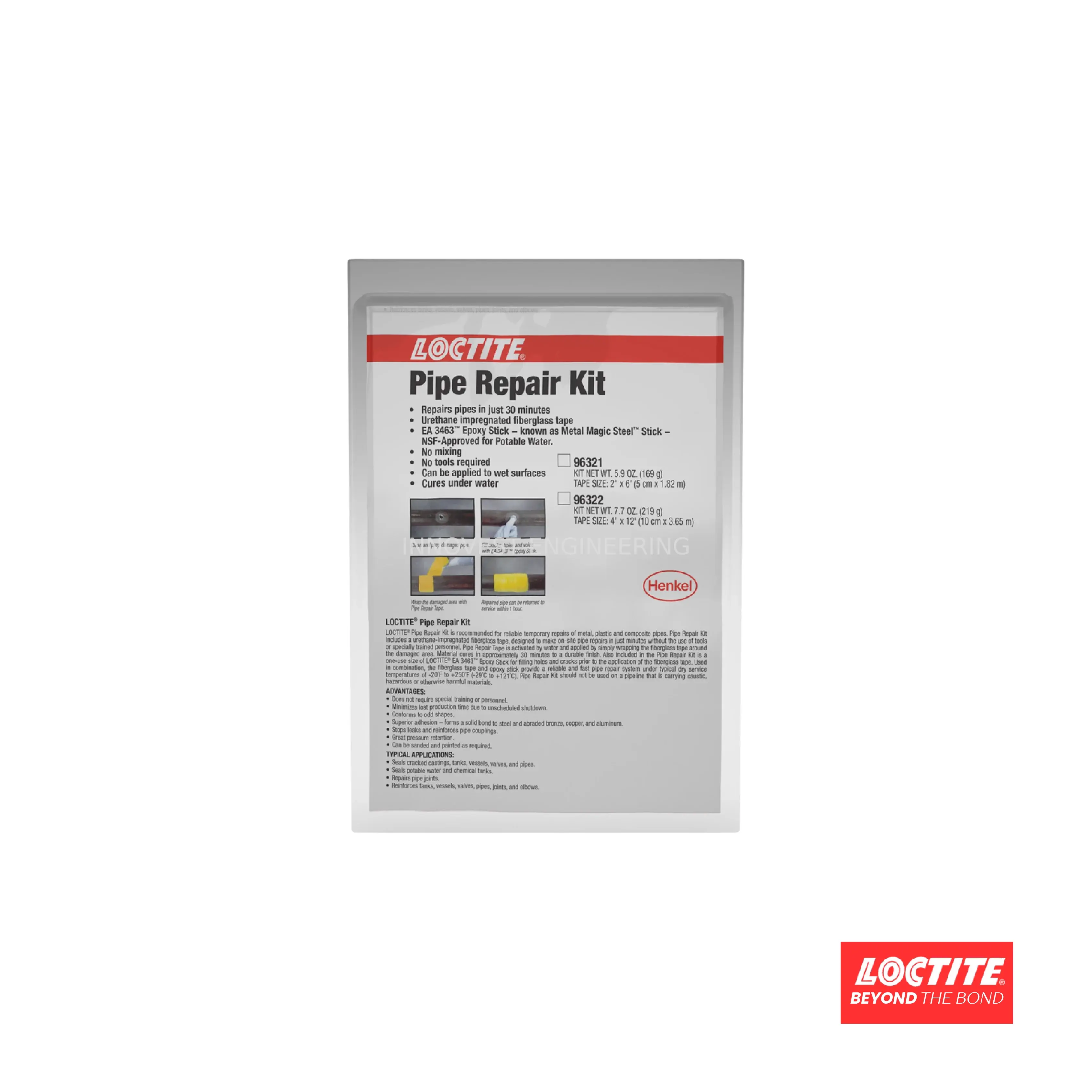 Loctite PC5070 Pipe Repair Kit, 2"x 6"