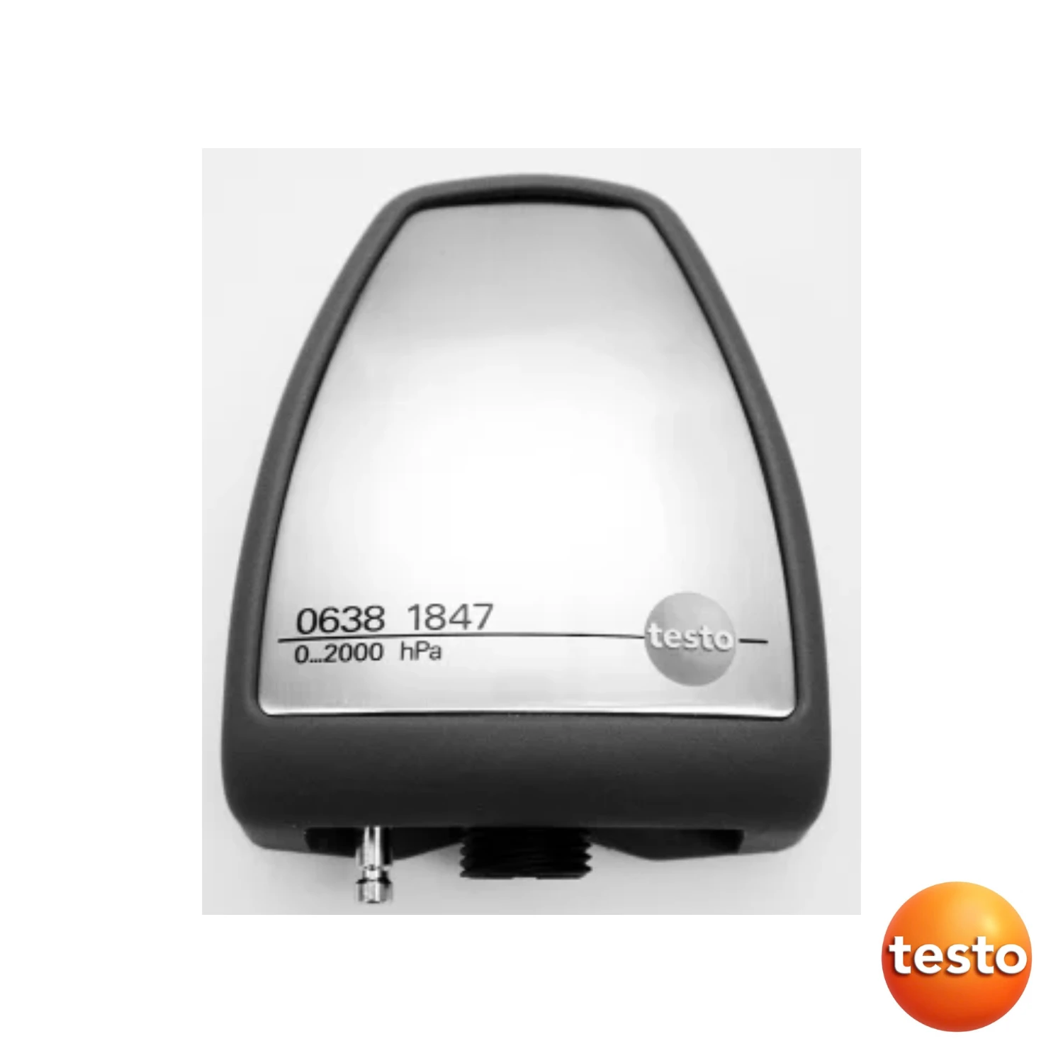 Testo Pressure Probe, 2000 HPa, Measures Absolute Pressure, in Robust Metal Housing with Impact Protection, Incl. Quick-Closing Coupling (M8 x