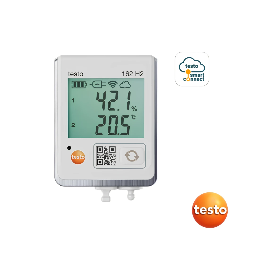 Testo 162 H2 - Online Data Logger with Display and Connections for Temperature and Humidity Probes