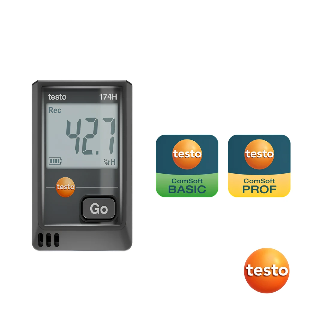 Testo 174 H - Mini Data Logger for Temperature and Humidity with USB-C and PC Software (0572-1741-02)