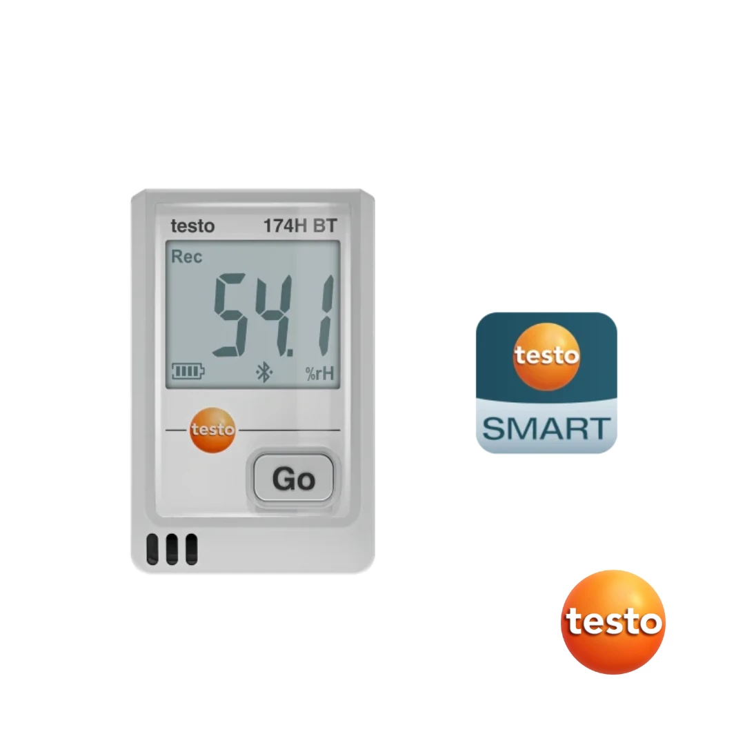 Testo 174 H BT - Mini Data Logger for Temperature and Humidity with Bluetooth and App Connection (0572-1743-01)