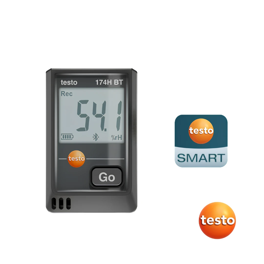Testo 174 H BT - Mini Data Logger for Temperature and Humidity with Bluetooth and App Connection (0572-1743-02)