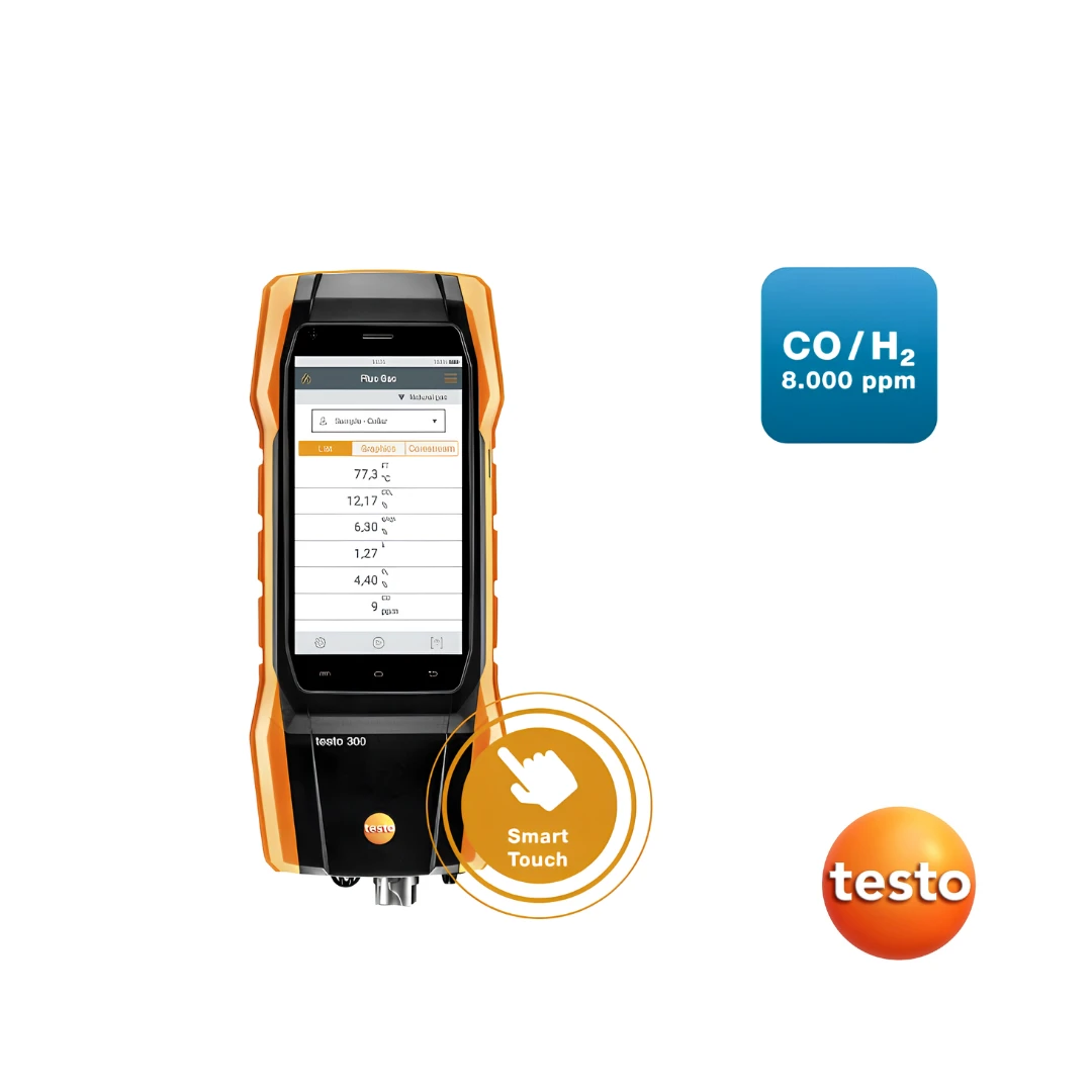 Testo 300 Flue Gas Analyzer (O 2 , CO H 2 -Compensated up to 8,000 ppm)