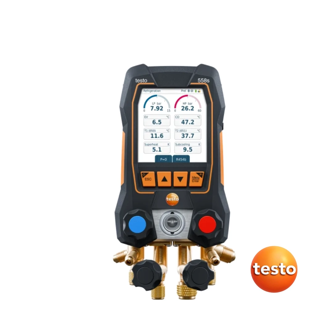 Testo 558s Smart Vacuum Kit - Smart Digital Manifold with Wireless Temperature and Vacuum Probes