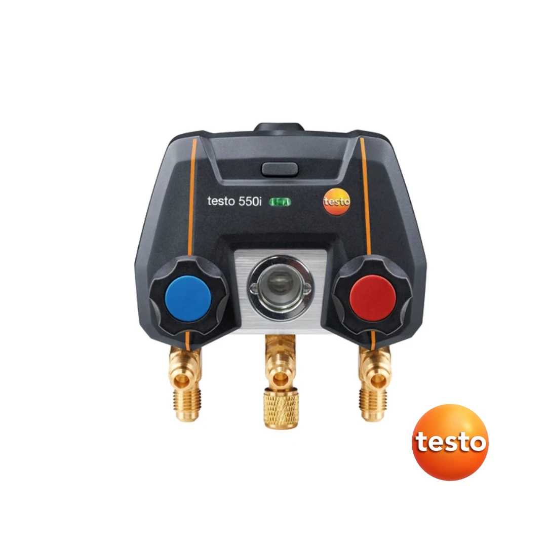 Testo 550i App-Controlled Digital Manifold with Bluetooth and 2-Way Valve Block
