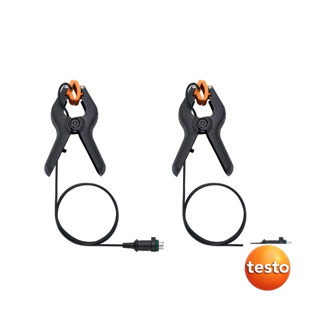 Testo Clamp Temperature Probe Kit (Fixed Cable, NTC) - for Measurements on Pipes (Ø 6-35 mm)