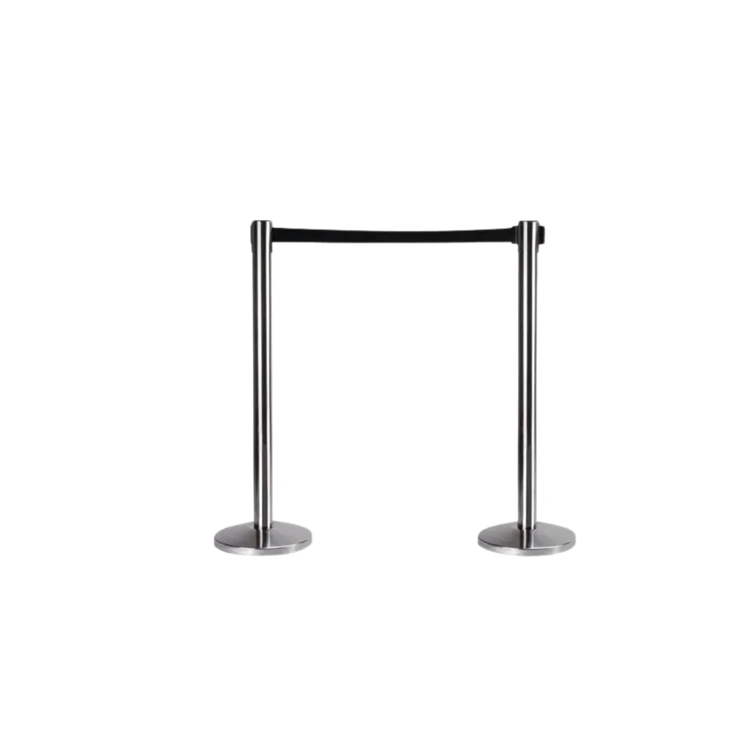 Steel Barricade Stand With 2m Red Retractable Belt