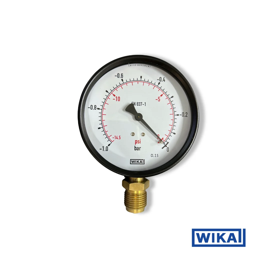 WIKA 111.10.100 General Vacuum Gauge, G1/2B, Bottom Connection