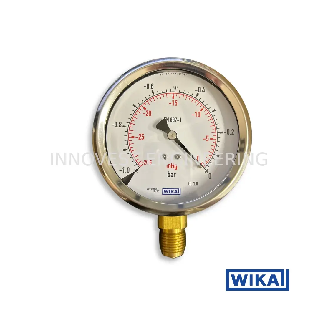 WIKA 212.53.100 General Vacuum Gauge, G1/2B, Bottom Connection